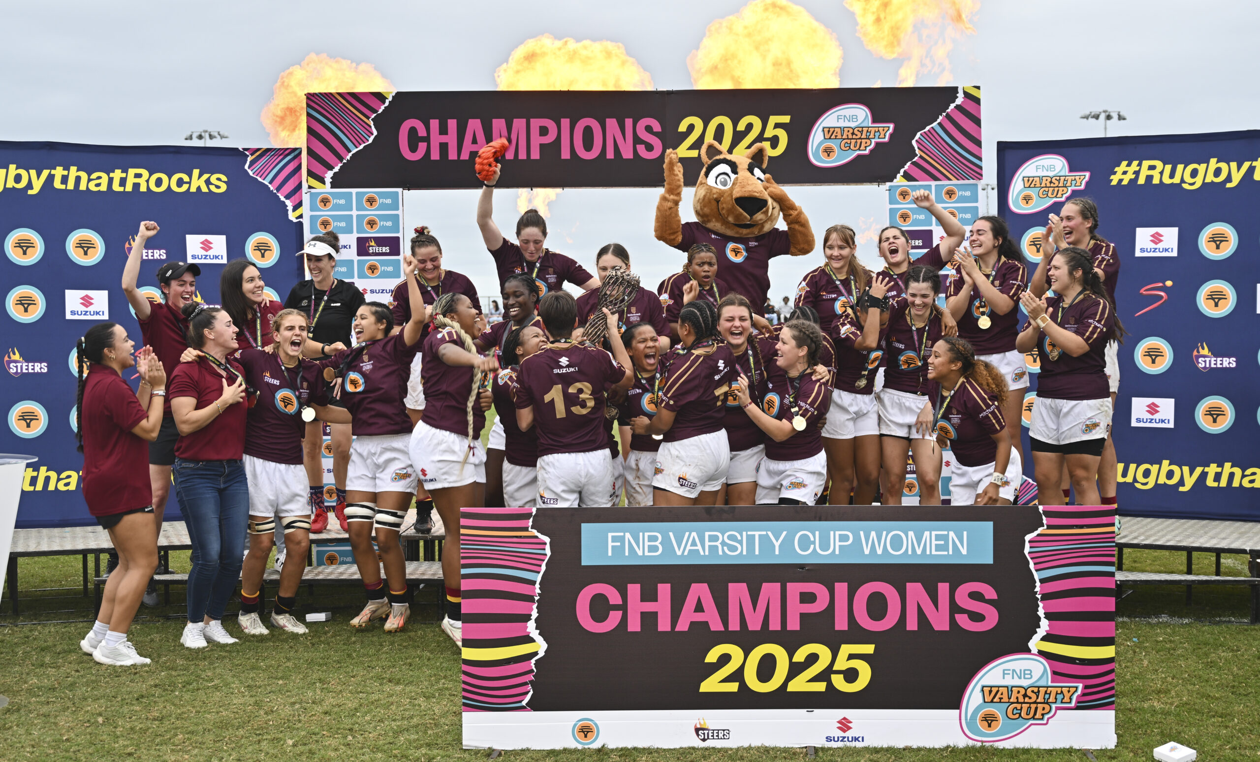 FNB Maties women win during the FNB Varsity Shield Womens Finals  match between FNB Maties vs FNB UP Tuks  on Friday 11 April 2025 at Varsity College in Durban North.



Photo by: Gerhard Duraan/Varsity Sports